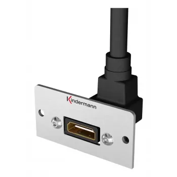 HDMI-stopcontactinzet Kindermann 90° grijs zwart