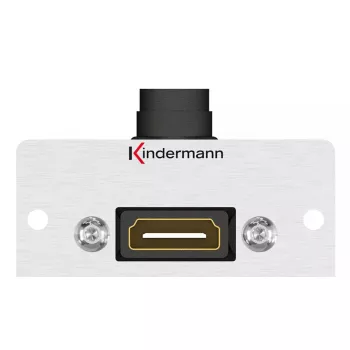 HDMI-stopcontactinzet Kindermann 90° grijs zwart