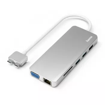 Hama 00200133 laptop-dock/poortreplicator USB 3.2 Gen 1 (3.1 Gen 1) Type-C zilver, wit