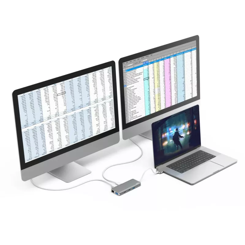 Hama 00200133 laptop-dock/poortreplicator USB 3.2 Gen 1 (3.1 Gen 1) Type-C zilver, wit