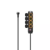 Hama 00223064 stroomverlengkabel 4 m 4 AC-stopcontacten outdoor zwart