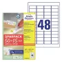 Zelfklevend printeretiket AVERY L4736REV-65 wit 4,57x2,12 cm
