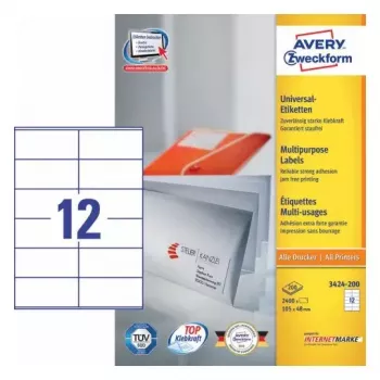 Zelfklevend etiket rechthoekig AVERY 3424-200