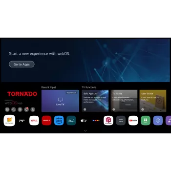 TORNADO 65US4301X | 65” 4K frameloze WebOS smart-tv met spraakafstandsbediening