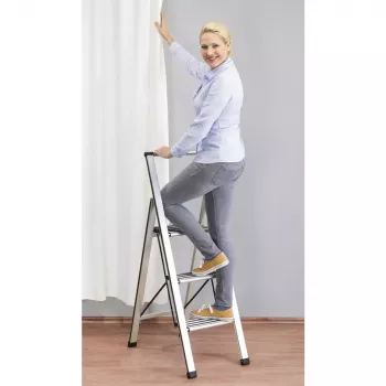 Huishoudtrap Wenko 601011100 aluminium design opvouwbare trap met treden 2 treden