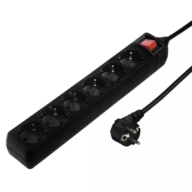 Hama 137266 stekkerdoos 6 AC-uitgangen indoor Zwart