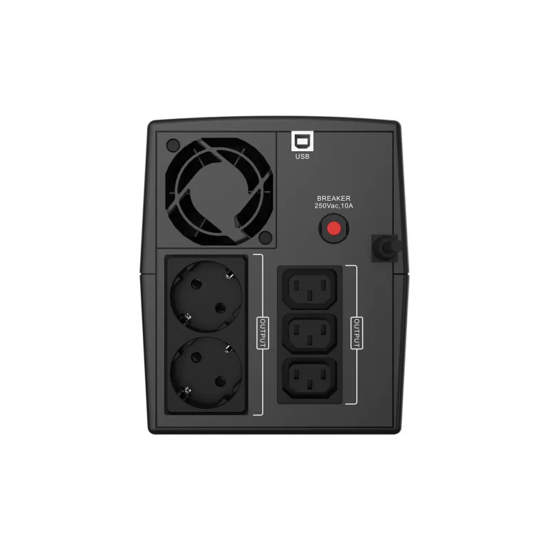 Conceptronic ZEUS 2200VA 1320W UPS, IEC + Schuko-stopcontact, line-interactive, 2,2 kVA, 1320 W, 220 V, 240 V, 220 V