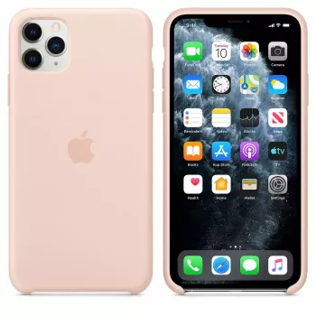 Hoesje Apple iPhone 11 Pro Max siliconenhoes roze zand