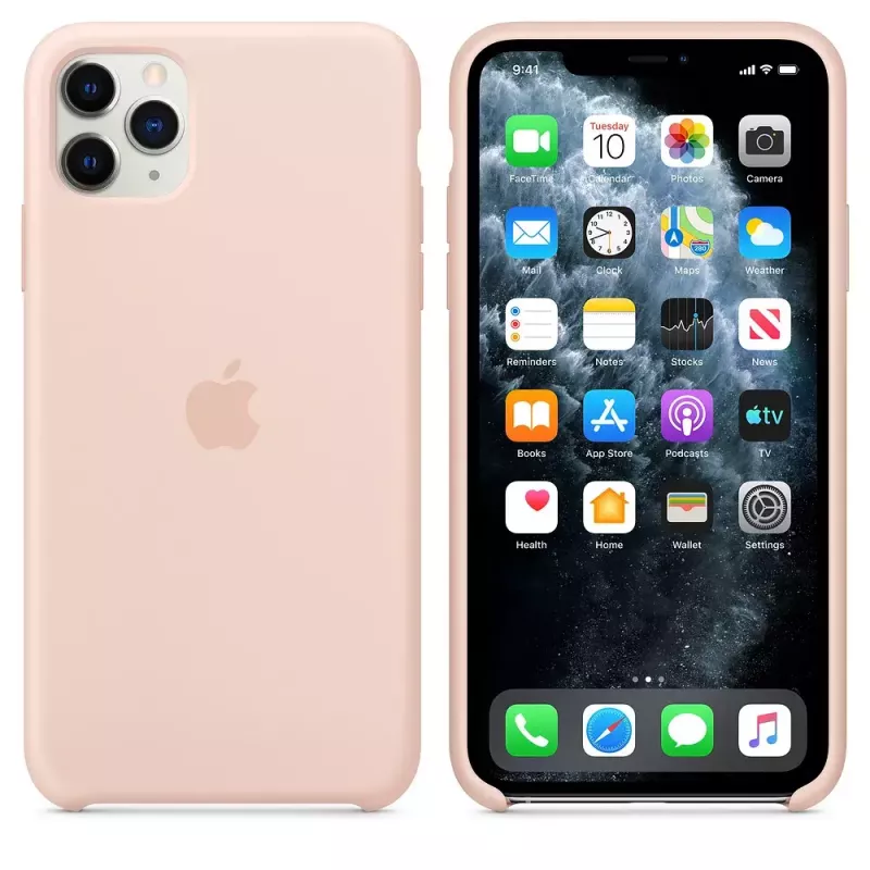 Hoesje Apple iPhone 11 Pro Max siliconenhoes roze zand