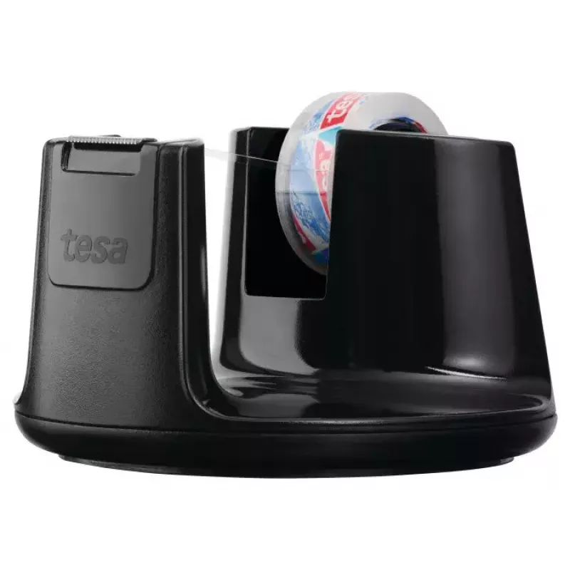 tesa Easy Cut Compact Tafeldispenser 53827, zwart, met folie