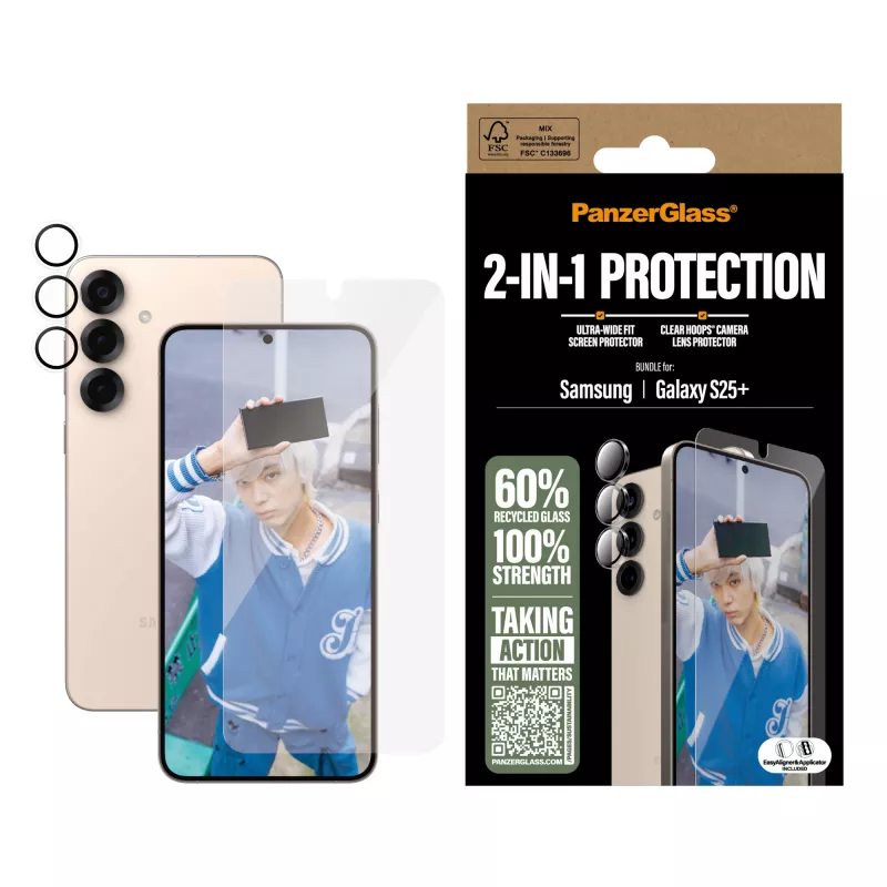 PanzerGlass 2-in-1 beschermpakket Samsung Galaxy S25+ krasvast stootvast