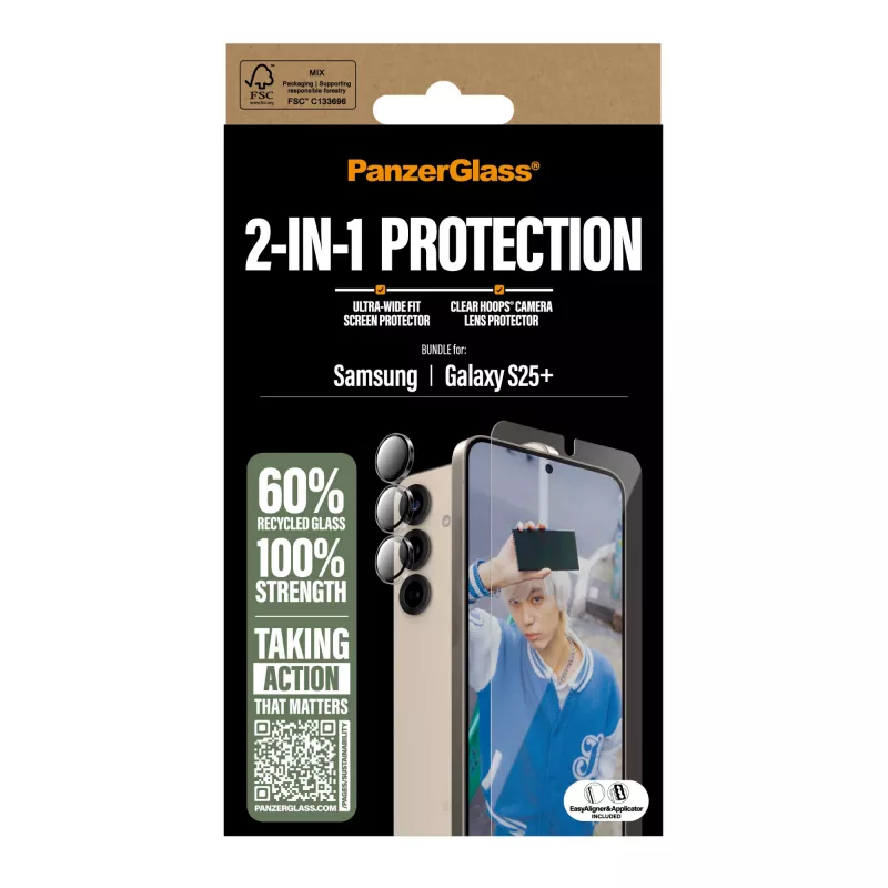 PanzerGlass 2-in-1 beschermpakket Samsung Galaxy S25+ krasvast stootvast