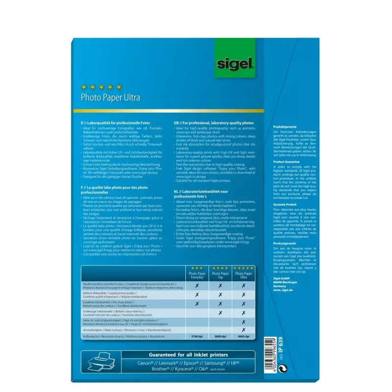 Printerpapier A4 Sigel IP639 glanzend 50 vel wit