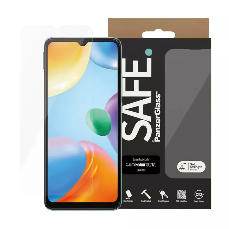 Displayscherm PanzerGlass SAFE. by ® Xiaomi Redmi 10C krasvast stootvast