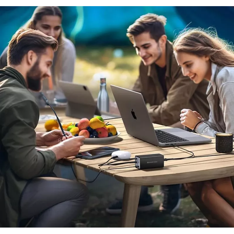 Conceptronic 6-poorts 200W GaN USB PD oplader met USB-C oplaadkabel, USB-C x 4, USB-A x 2, QC 3.0, PD 3.1, PPS