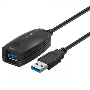 Techly SuperSpeed USB3.0 actieve verlengkabel 5m zwart ICUR3050