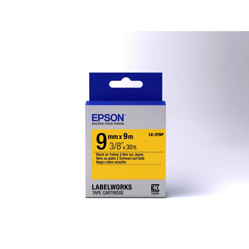 Epson labelcartridge Pastel LK-3YBP zwart/geel 9mm (9m)