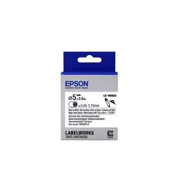 Epson labelcartridge Heat Shrink Tube (HST) LK-4WBA5 zwart/wit D5mm (2,5m)