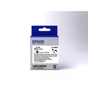 Epson labelcartridge Heat Shrink Tube (HST) LK-4WBA5 zwart/wit D5mm (2,5m)