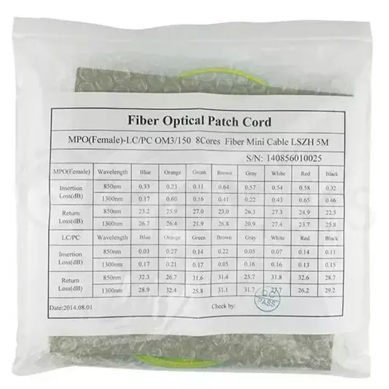 MPO-4xLC singlemode-patchkabel BlueOptics CBL-MPO12-4LC-SMF-2M 2m G.657.A1