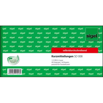 Bedrijfsformulier Sigel SD008 groen 1/3 A4 80 vel