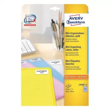 Zelfklevend printeretiket Avery L7658-25