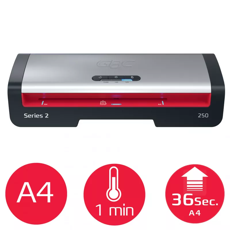 GBC 250 Office A4-lamineerapparaat, 24 cm, hetelamineerapparaat, 500 mm/min, 0,5 mm, A4, 100 µm