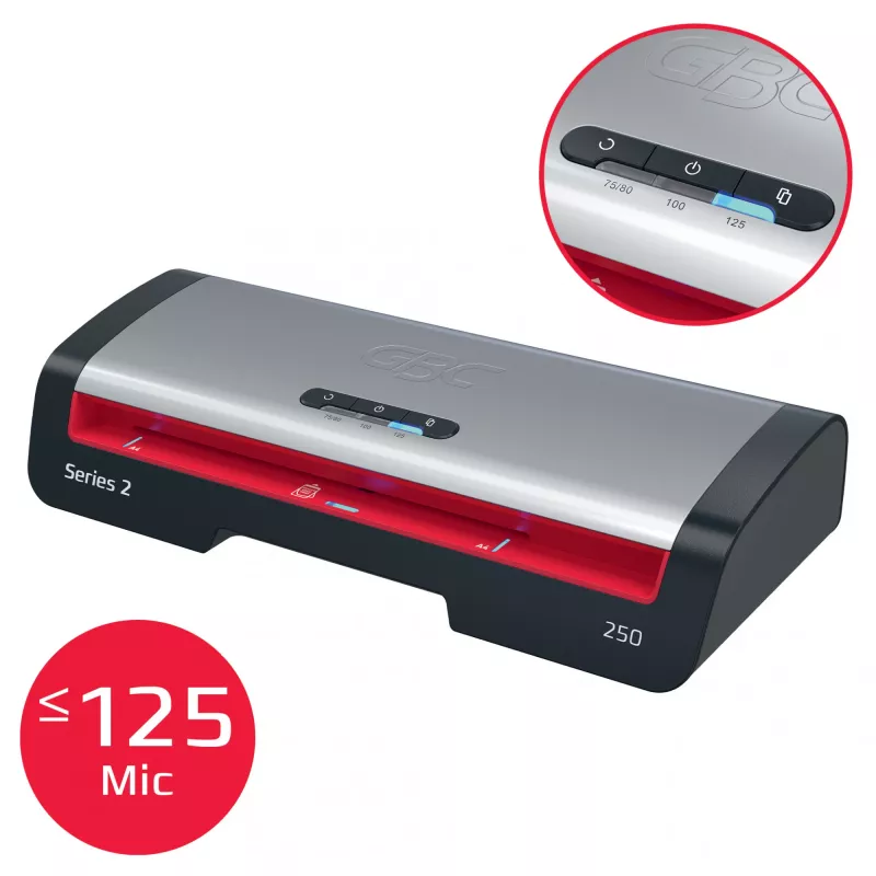 GBC 250 Office A4-lamineerapparaat, 24 cm, hetelamineerapparaat, 500 mm/min, 0,5 mm, A4, 100 µm