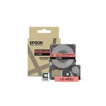 Etikettenband Epson LK-4RBJ zwart rood thermotransfer 1,2 cm