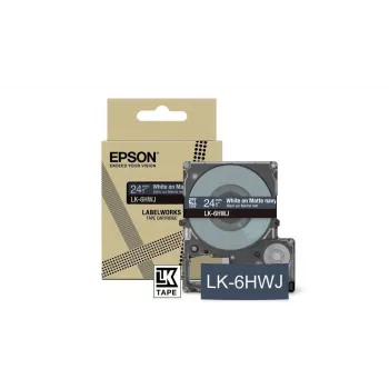 Labeltape Epson LK-5HWJ navy wit thermische overdracht 1,8 cm