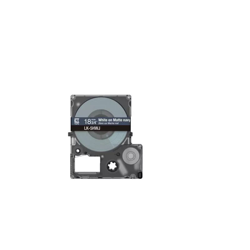 Labeltape Epson LK-5HWJ navy wit thermische overdracht 1,8 cm