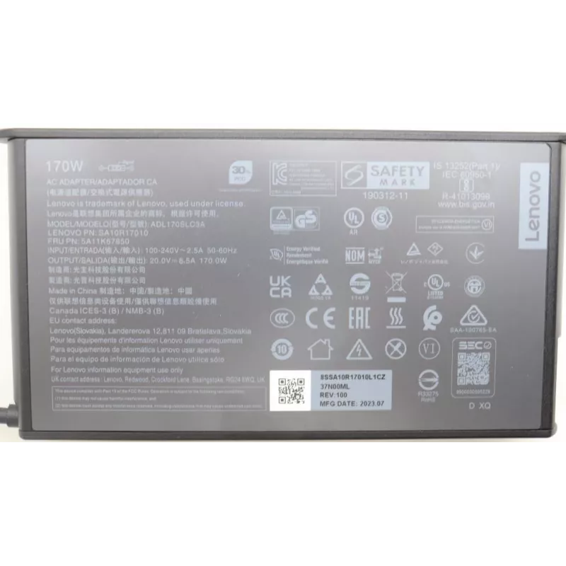 Lenovo 5A11K67850 voeding indoor 170 W zwart