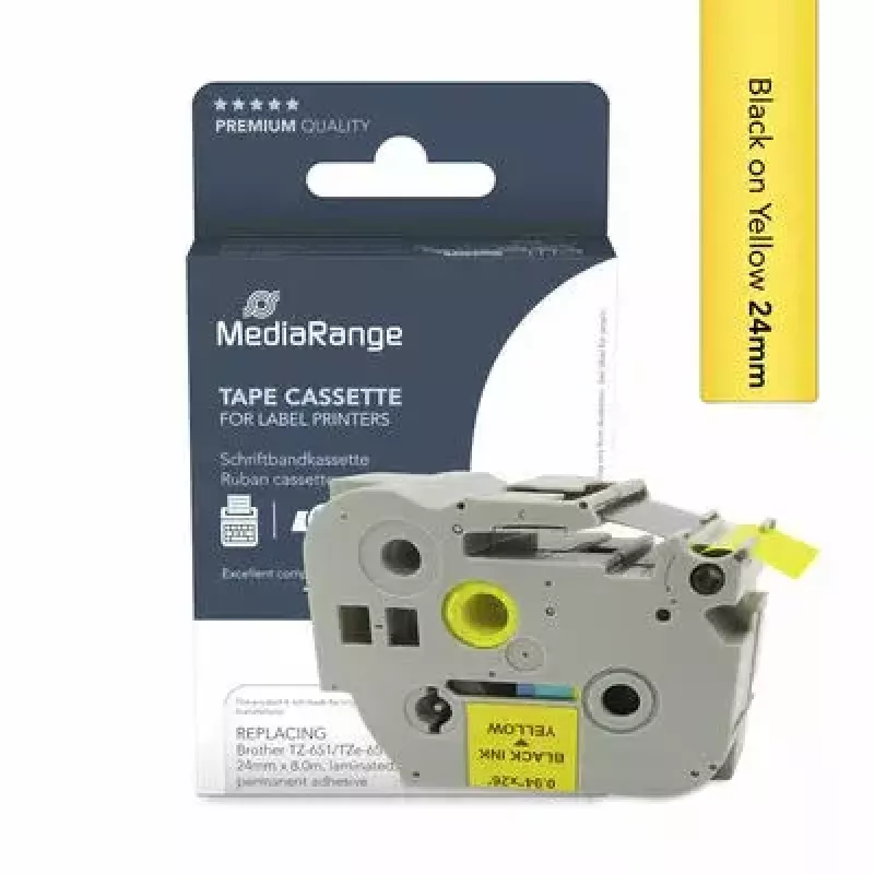 Printerlint MediaRange MRBTZ651 zwart 2,4 cm 8 m