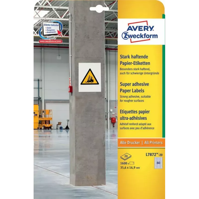 Zelfklevend etiket rechthoek AVERY L7872-20