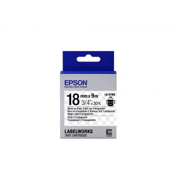 Epson labelcartridge transparant LK-5TBN zwart/transparant 18mm (9m)