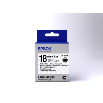 Epson labelcartridge transparant LK-5TBN zwart/transparant 18mm (9m)
