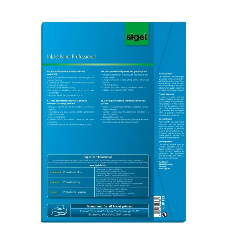 Printerpapier A4 Sigel IP182 mat 50 vel wit