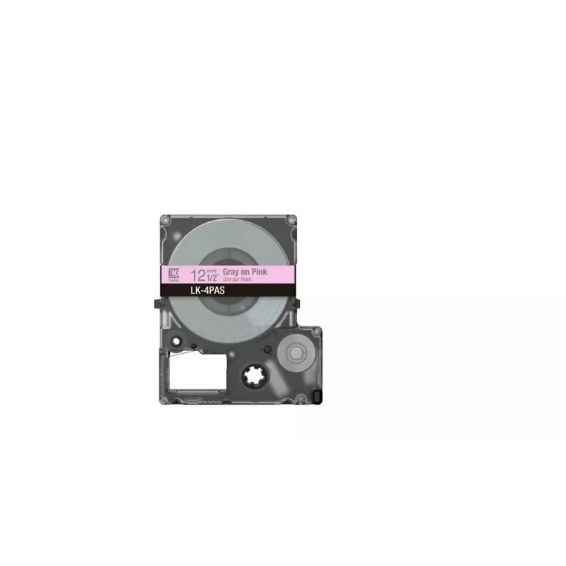 Labeltape Epson LK-4PAS grijs roze thermotransfer 1,2 cm