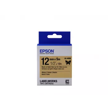 Epson labelcartridge satin ribbon LK-4KBK zwart/goud 12mm (5m)