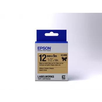 Epson labelcartridge satin ribbon LK-4KBK zwart/goud 12mm (5m)