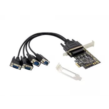 Conceptronic 4-poorts DB9 RS232 seriële PCIe-kaart, PCIe, RS-232, PCIe 2.0, RS-232, zwart, China