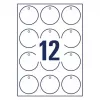 Niet-klevend etiket Avery T2004-10 120 stuks wit rond 6 cm