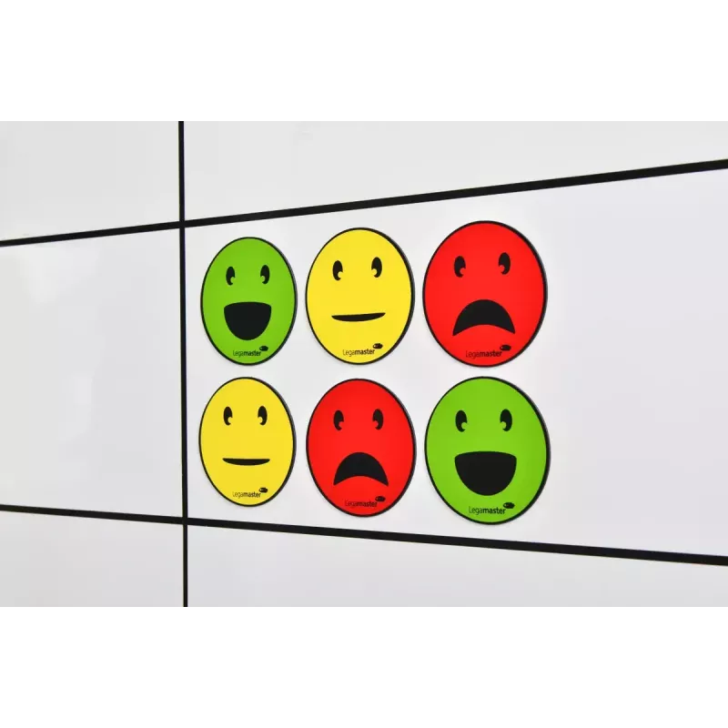 Bordmagneet Legamaster magnetisch symbool emoticon gesorteerd 50 mm 6 stuks