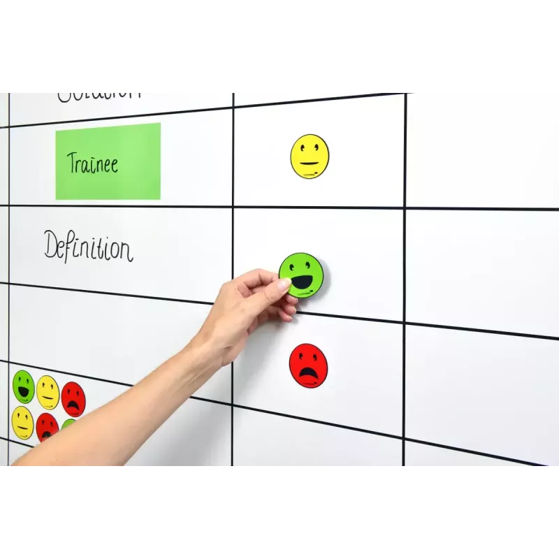 Bordmagneet Legamaster magnetisch symbool emoticon gesorteerd 50 mm 6 stuks