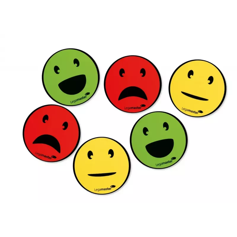 Bordmagneet Legamaster magnetisch symbool emoticon gesorteerd 50 mm 6 stuks