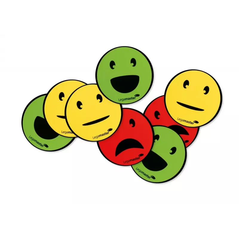 Bordmagneet Legamaster magnetisch symbool emoticon gesorteerd 50 mm 6 stuks