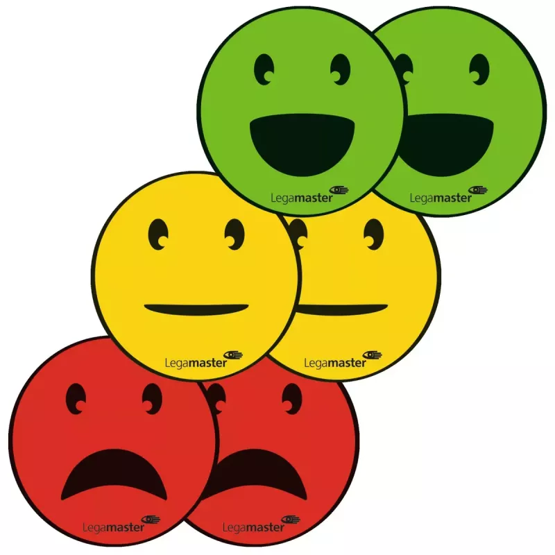 Bordmagneet Legamaster magnetisch symbool emoticon gesorteerd 50 mm 6 stuks