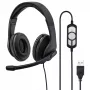 Hama HS-USB300 PC Office headset, bedraad, USB, zwart