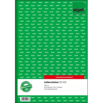 Sigel SD016 Leveringsbonboek met ontvangstbewijs, A4, 3 x 40 pagina's