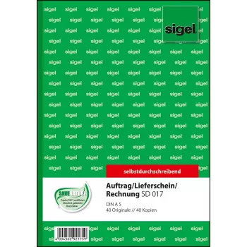 Bedrijfsformulier Sigel SD017 groen A5 80 blad